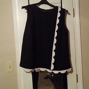 Black and white sleeveless top